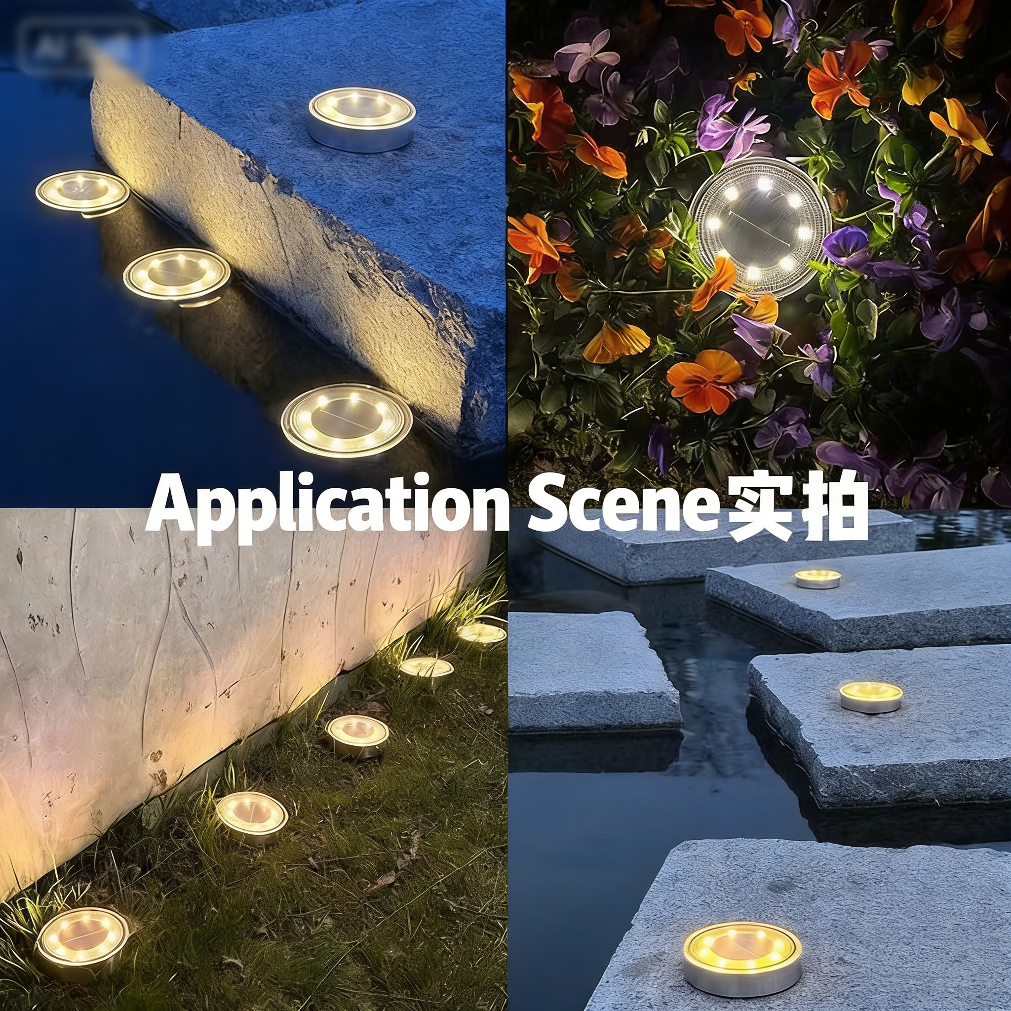 Solar-powered outdoor waterproof step lights for gardens, fields, and lawns; solar-powered in-ground lights; solar-powered courtyard lights. - Image 3