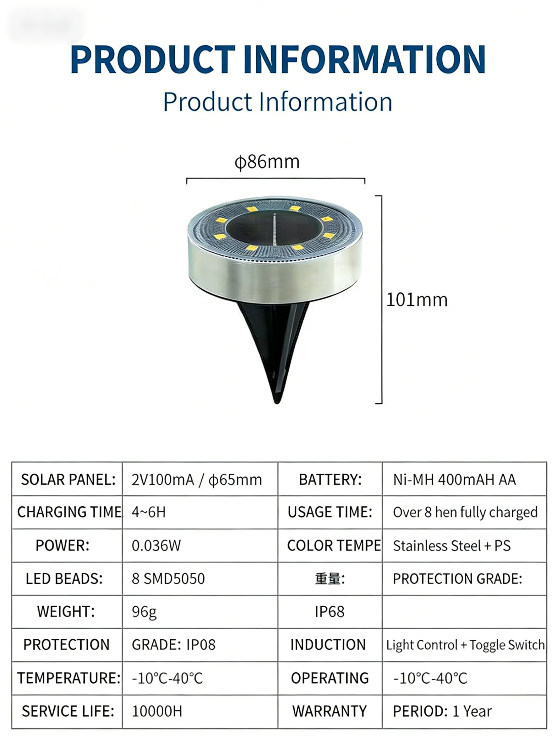 Solar-powered outdoor waterproof step lights for gardens, fields, and lawns; solar-powered in-ground lights; solar-powered courtyard lights. - Image 17