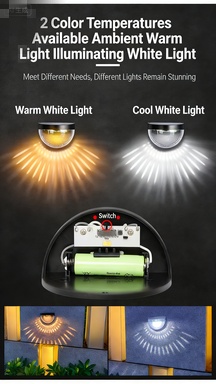 Solar-powered outdoor courtyard light, waterproof small wall light, staircase light, step light, garden villa solar wall light - Image 7